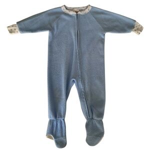 Vintage Small Steps Footed Pajamas Boys 2T Blue Sleeper 90s Long Sleeves Cuffed